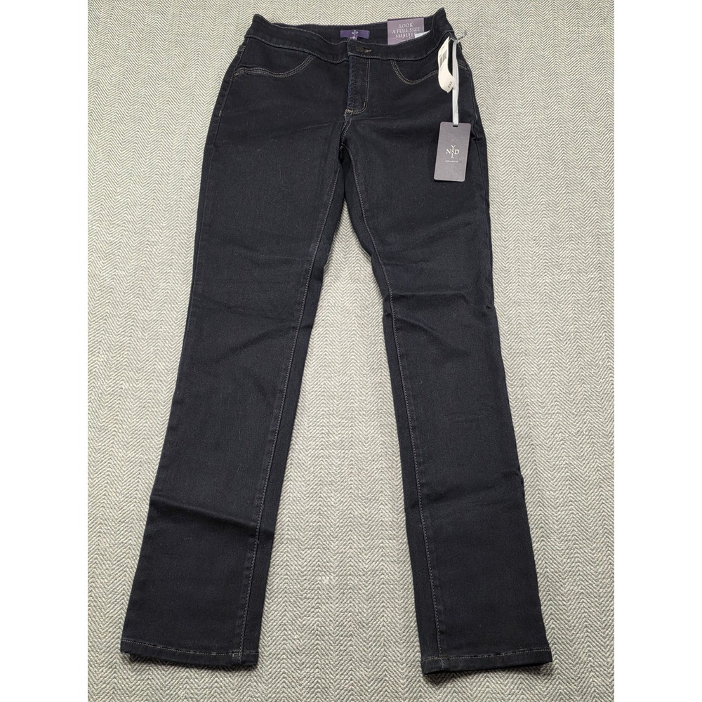 NYDJ Marin Straight Leg Jeans Womens‎ Size 0 Black Wash Tall